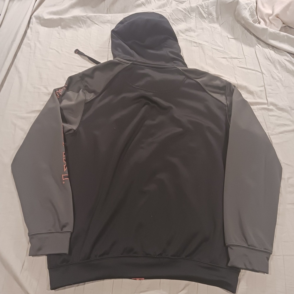 Legendary Whitetails Mens L Antler Full Zip Hoodie Black Gray Outdoor Biker Tee - Picture 5 of 7